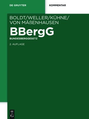 cover image of BBergG Bundesberggesetz